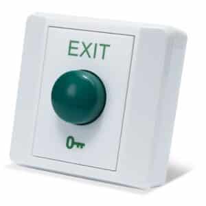 BGDS White Exit Switch With Green Dome Button