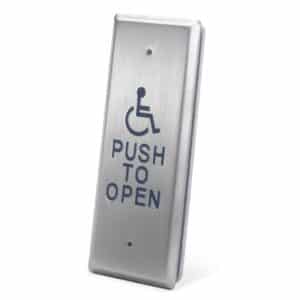 CM25-4 DDA Narrow Push To Open Stainless Steel Wheelchair Symbol Push Pad