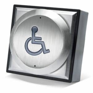 DDA900-3 DDA Door Release 110Mm Raised Stainless Steel Wheelchair Symbol Push Pad