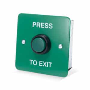 DRB008F-PTE Green Stainless Steel Press To Exit With Green Button