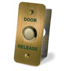 DRB002NF-B-DR Narrow Brass Finish Door Release With 19Mm Button