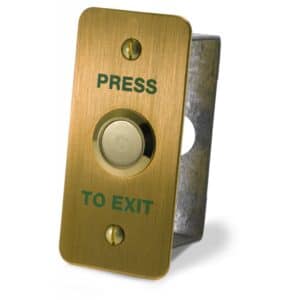 DRB002NF-B-PTE Narrow Brass Finish Press To Exit With 19Mm Button