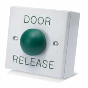 DRB009F-DR White Door Release With Green Dome Button
