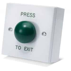 DRB009F-PTE White Press To Exit With Green Dome Button