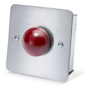 DRB010F-NL Stainless Steel Blank Legend With Red Dome Button