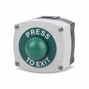 DRB014S-PTE Weatherproof Press To Exit Green Dome Button