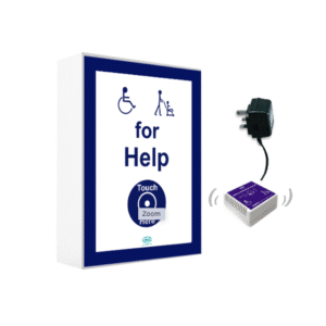WIRELESS 'Through Glass' Battery Powered DDA Touch Sensor Call Unit